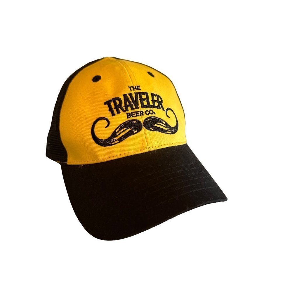 The Traveler Beer Co. Black Yellow Meshback Hat Cap Adjustable